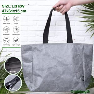 "กระเป๋าสะพาย Tote Gray Color" Tote Bag กระเป๋ากระดาษ กันน้ำ ด้านในผ้าซับ มีซิป