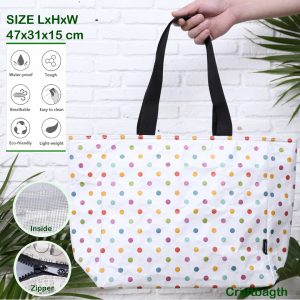 "Tote เก็บอุณหภูมิอาหาร Polka Color Dot" Thermal Insulated Tote Bag กระเป๋ากระดาษ กันน้ำ