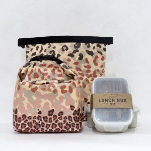 Super Set Lunchbag 1 + Lunch Box 2 / “Animal Safari Design” Thermal Handle Paper Bag กระเป๋ากระดาษ กันน้ำ รักษาอุณหภูมิ เซ็ตกระเป๋าเก็บอุณหภูมิ 1+กล่อง 2