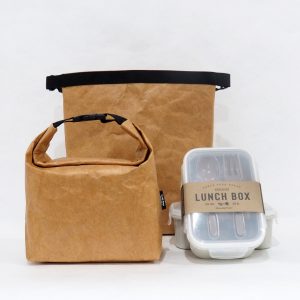 Super Set Lunchbag 1 + Lunch Box 2 / “Brown Color Design” Thermal Handle Paper Bag กระเป๋ากระดาษ กันน้ำ รักษาอุณหภูมิ เซ็ตกระเป๋าเก็บอุณหภูมิ 1+กล่อง 2